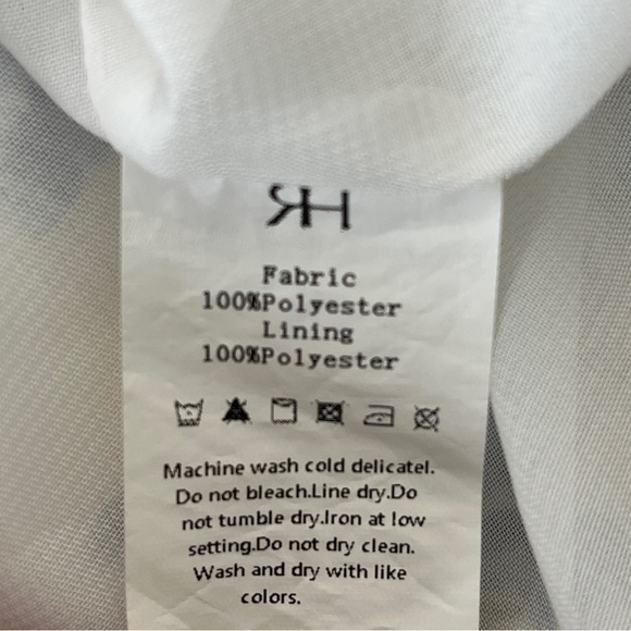 RIHOAS Floral Ruffle Flounce Trim Trumpet Mini Dress White Blue Medium Boho - Picture 10 of 14